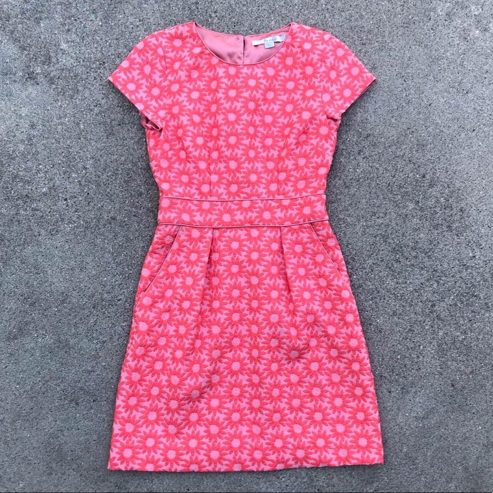 Boden Jaquard Pink Daisy Dress